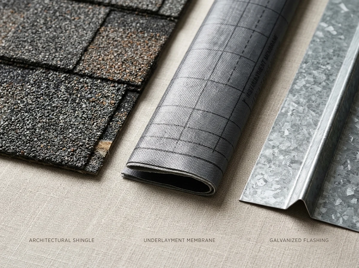 Illustrative comparison of roofing materials.